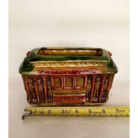 San Francisco Trolley Cable Car 514 Powell & Hyde/Mason Ceramic Planter - Picture 9 of 11